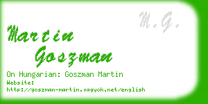 martin goszman business card